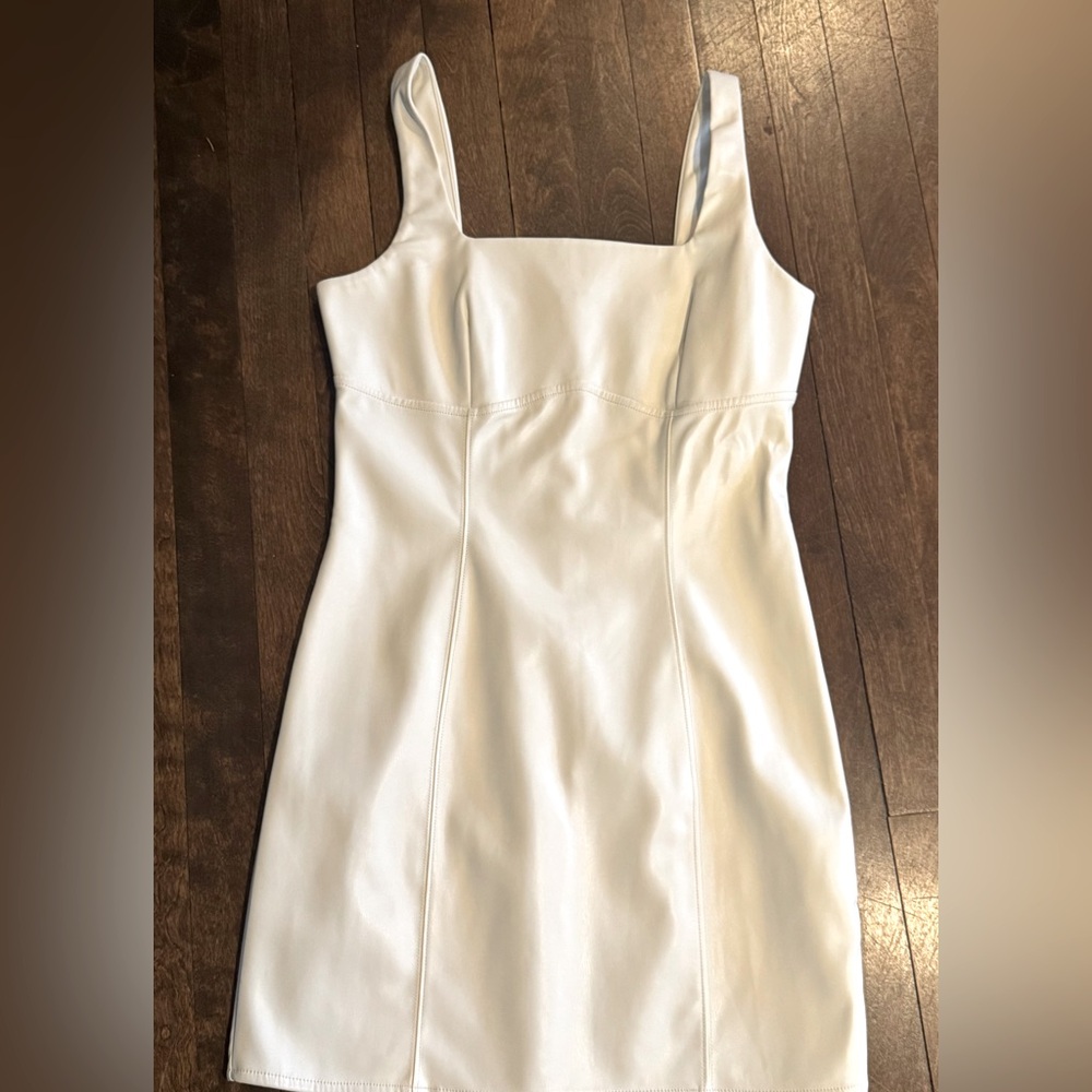 NWT EXPRESS Faux Leather White Mini Dress Small
